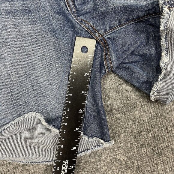 Loft Shorts‎ Womens 4 Blue Jeans Denim Button Fly Cut Off Cotton Stretch Medium - Picture 6 of 9